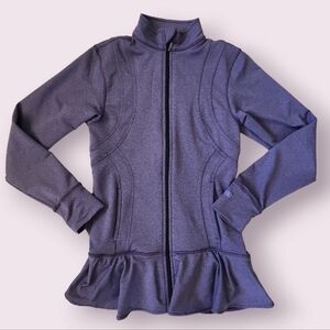 Albion | EUC Active Purple Zip Up Ruffle Peplum Jacket Size S
